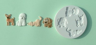 FOOD GRADE MOLD - Animal Theme (small dogs) - Cake Decorating Mold - The Art of Cake Dressing - (02)