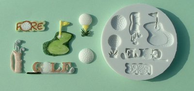 FOOD GRADE MOLD - The Sport Theme (golf) - Cake Decorating Mold - The Art of Cake Dressing - (03)