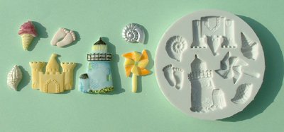 FOOD GRADE MOLD - The Seaside Theme Design - Cake Decorating Mold - The Art of Cake Dressing - (04)