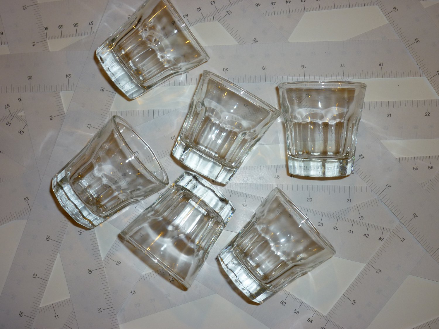 Six Small Glasses - Dishwater Safe - for Liquor or for your Art and Craft Work