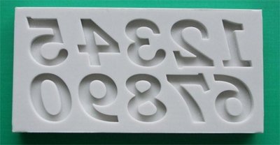 Food Grade Mold - Bookman Old Style Numbers 18mm (67) - Flexible Cake Decorating Mold - Reusable