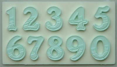 Food Grade Mold - Numbers Gradient Fill 18mm (97) - Flexible Cake Decorating Mold - Reusable
