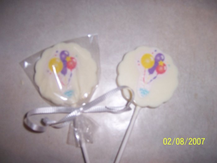 Vanilla Chocolate Birthday Suckers