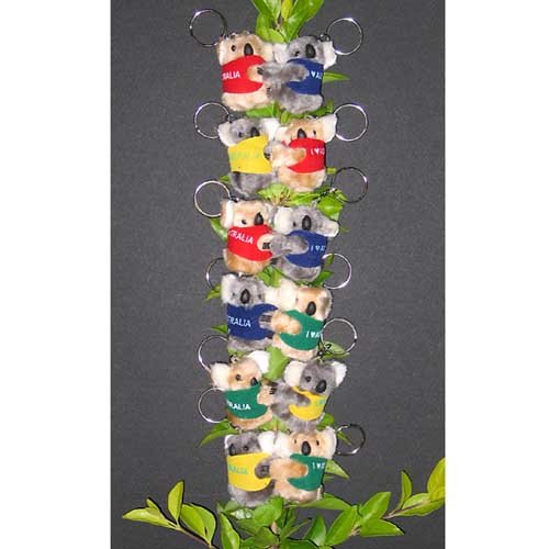 Clip on Koala Bear Keyrings from Australia ( pack of 12 bears ) - Very Cute Koalas (0064)