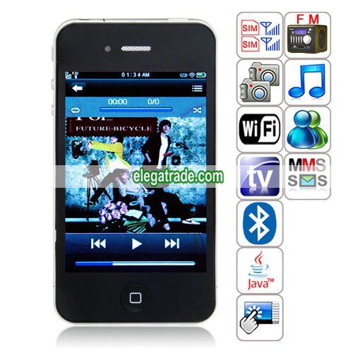 HiPhone A801(J8+) Quad Band Dual Cards Dual Standby Dual Cameras WIFI Color TV Bluetooth Java Phone