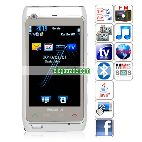 CJ N8+ Quad Band Dual Cards Dual Standby Dual Cameras Color TV Bluetooth JavaPhone