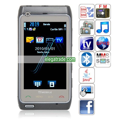 CJ N8+ Quad Band Dual Cards Dual Standby Dual Cameras Color TV Bluetooth Java Phone