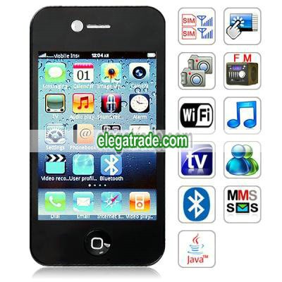 Hiphone 4 J8 Quad Band Dual Cards Dual Cameras WiFi Color TV Bluetooth Java China Phone