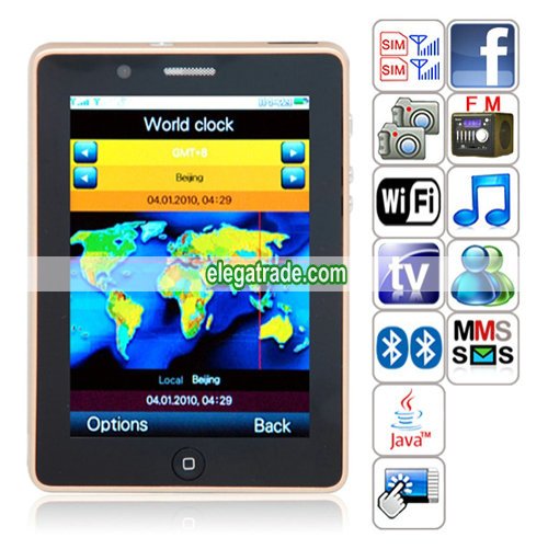 T8100 Quad Band Dual Cards Dual Standby Dual Cameras WIFI Color TV Bluetooth Java Phone