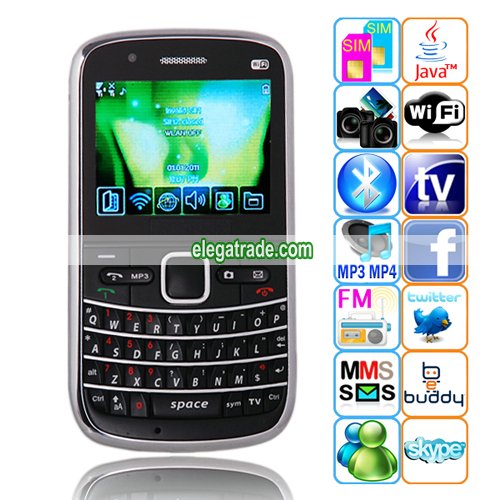 M9000 TV JAVA WIFI WAP Bluetooth 2.2-inch Display Screen QWERTY Phone