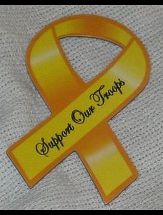 Support Our Troops in Iraq Small Magnetic Patriotic Yellow Ribbon Car Truck Auto R22