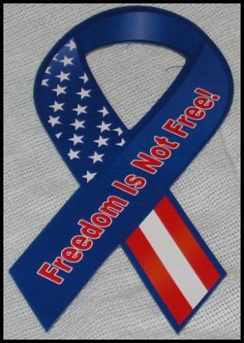 Support Our Troops in Iraq Patriotic Freedom Is Not Free Flag Magnetic Ribbon R42