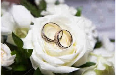 Flower with rings invitation