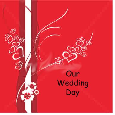 Red hearts invitation