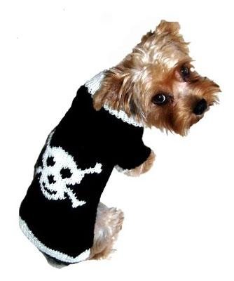 Dog Clothes Adorable Jolly Roger Black Skull Sweater