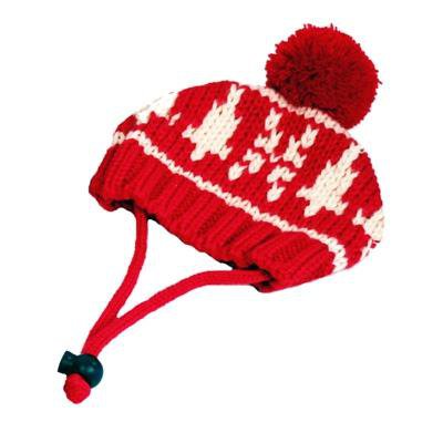 Dog Clothes Adorable Ribbed Winter Dog Hat - Snowflake
