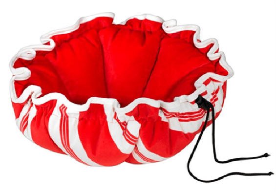 Dog Beds Peppermint Stripe Microvelvet Cuddle Cup Bed Small