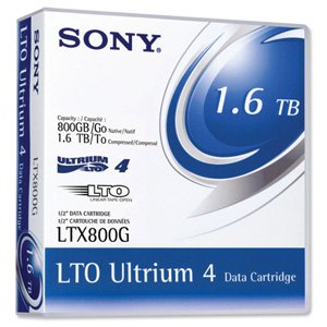 Sony LTX800G LTO4 Media, Ultrium-4 800/1.6TB Data Tape Cartridge