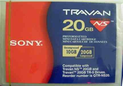 Sony QTRNS20 - Travan, TR5 Tape Cartridge, NS20, 20GB