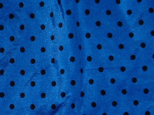 Blue w Black Polka Dots Lycra Spandex 60"W 3 1/2 Yds