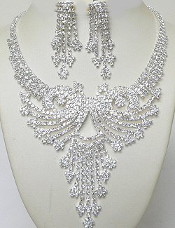 LAVISH RHINESTONE JEWELRY SET NKR688