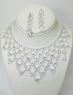 PAGEANT RHINESTONE NECKLACE SET NKR626