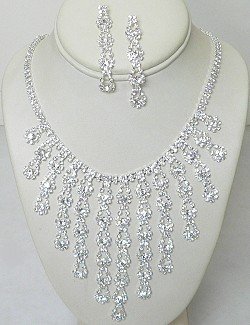 RAYS OF RHINESTONE NECKLACE SET NKR617