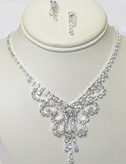 RHINESTONE JEWELRY WITH SCROLLWORK NKR679