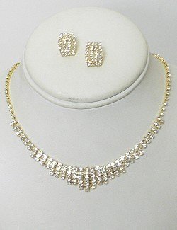 GOLD PLATED CLASSIC RHINESTONE SET NKR615