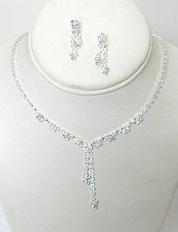 CLEAR & COLORED RHINESTONE Y SET NKR604