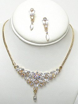 ICE & IRIDESCENT RHINESTONE SET NKR587