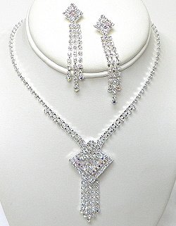 ART DECO RHINESTONE SET NKR583