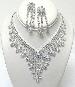 LARGE RHINESTONE NECKLACE SET NKR546