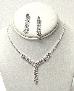 ELEGANT CLEAR RHINESTONE SET NKR463