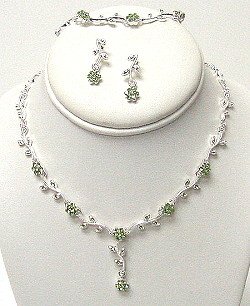 3 PIECE RHINESTONE DANGLING SET NKR448