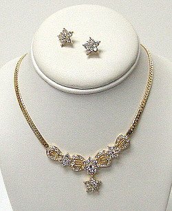 GOLD SET WITH STAR RHINESTONES NKR444