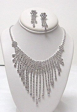 ELEGANT CLEAR RHINESTONE SET NKR401