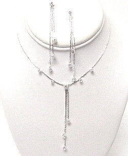 SIMPLE DANGLING RHINESTONE SET NKR407