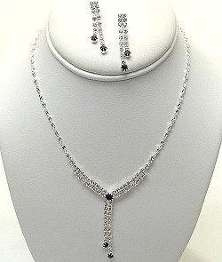 DANGLING COLORED RHINESTONE SET NKR325