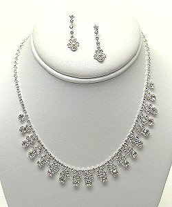 PAGEANT RHINESTONE NECKLACE SET NKR320
