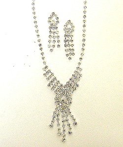 RHINESTONE NECKLACE SET NKR171