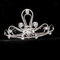 SILVER PLATED TIARA COMB WITH CRYSTALS TIA101