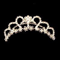 RHINESTONE FLORAL TIARA COMB TIA76