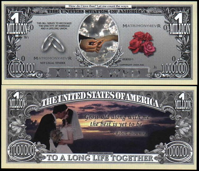 100 WEDDING DAY FULL COLOR BILL