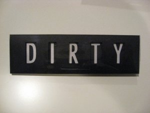 Quick Flick, Clean / Dirty Dishwasher Sign (black and white)