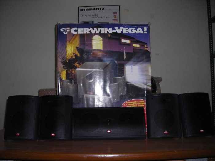 Rs 8000 Cerwin Vega USA Black Center & 4 Surrounds 5 Speaker Pack(Old Stock Clearance Sale)