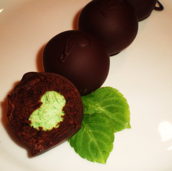 6 ct.Gourmet Organic Gluten Free Chocolate Cool Mint Brownie Truffles