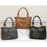 Studded Belted Handbag in Gray