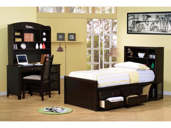 Twin Phoenix Storage Bed With Bookcase Headboard