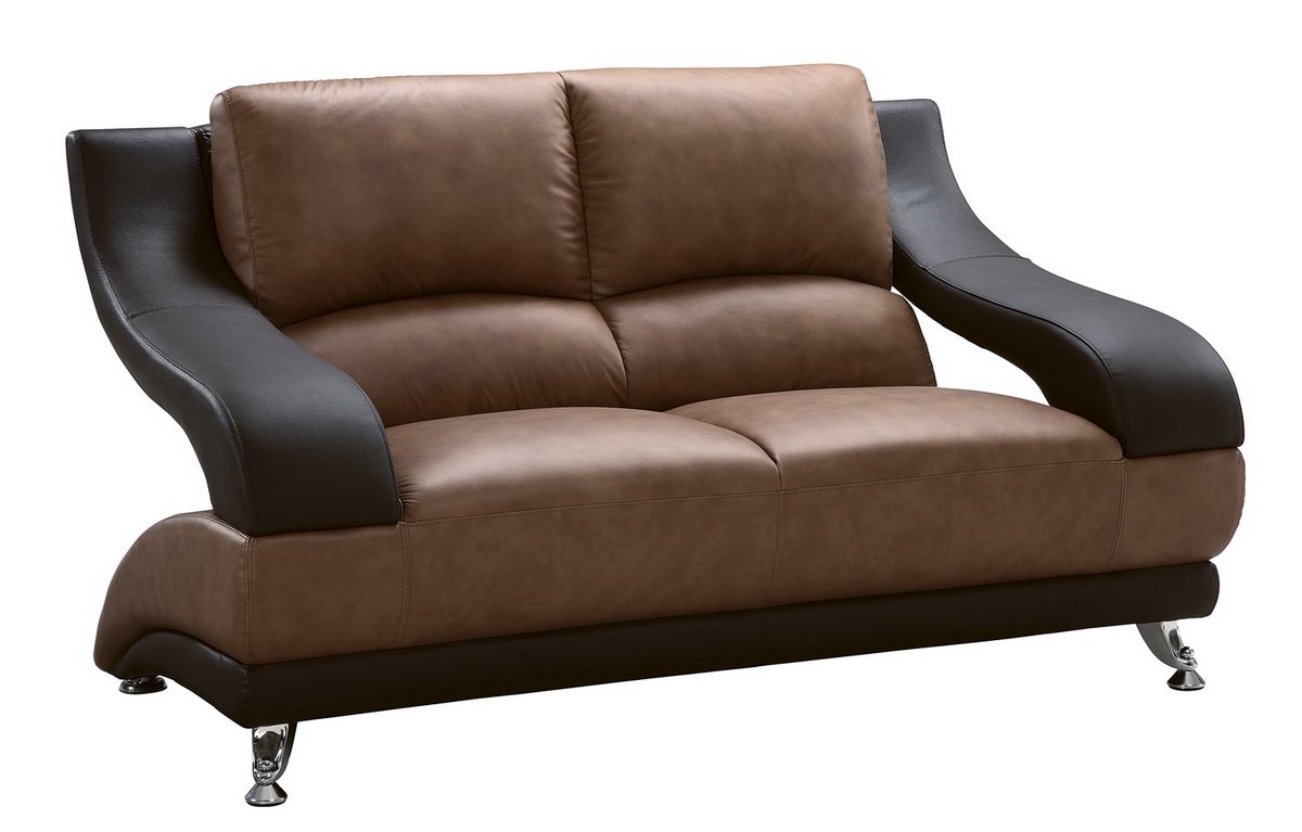982 Tan/Brown Bonded Leather Loveseat by Global Furniture